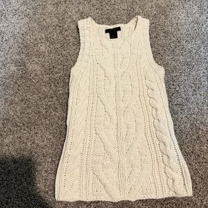 Cream Cable Knit sleeveless top